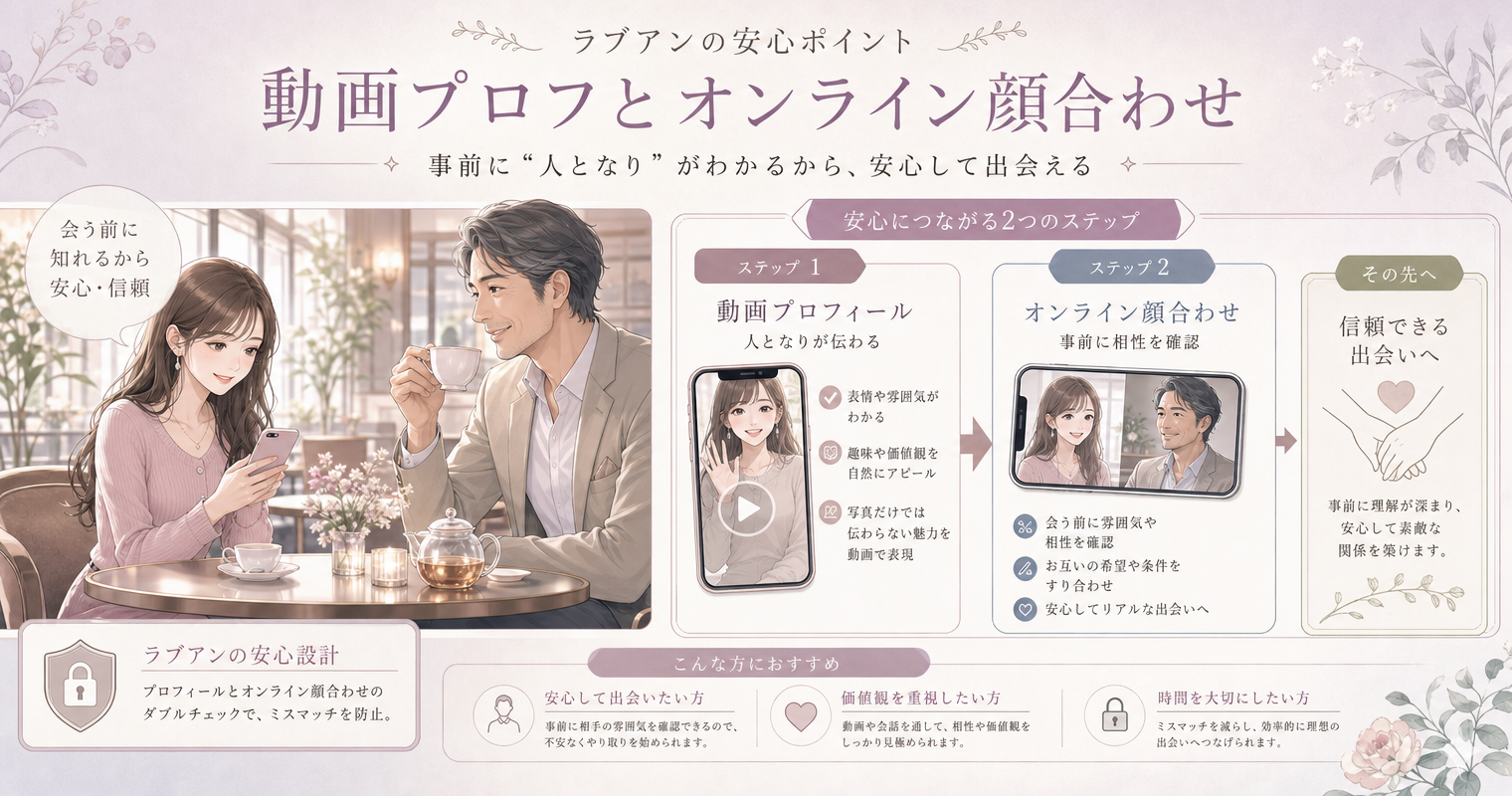 第4位:ラブアン、動画プロフとオンライン顔合わせ