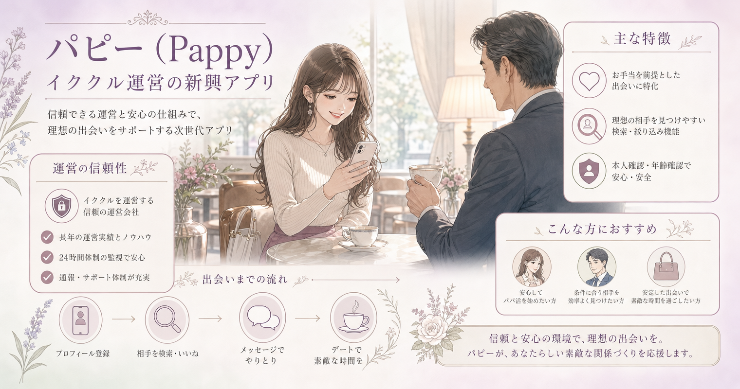 第11位:パピー(Pappy)、イククル運営の新興アプリ