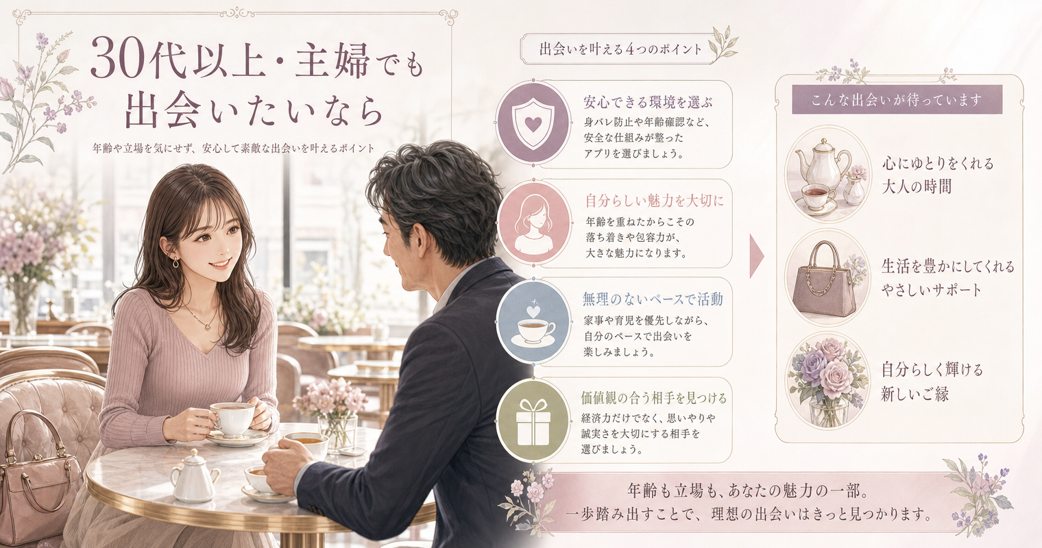 30代以上・主婦でも出会いたいなら