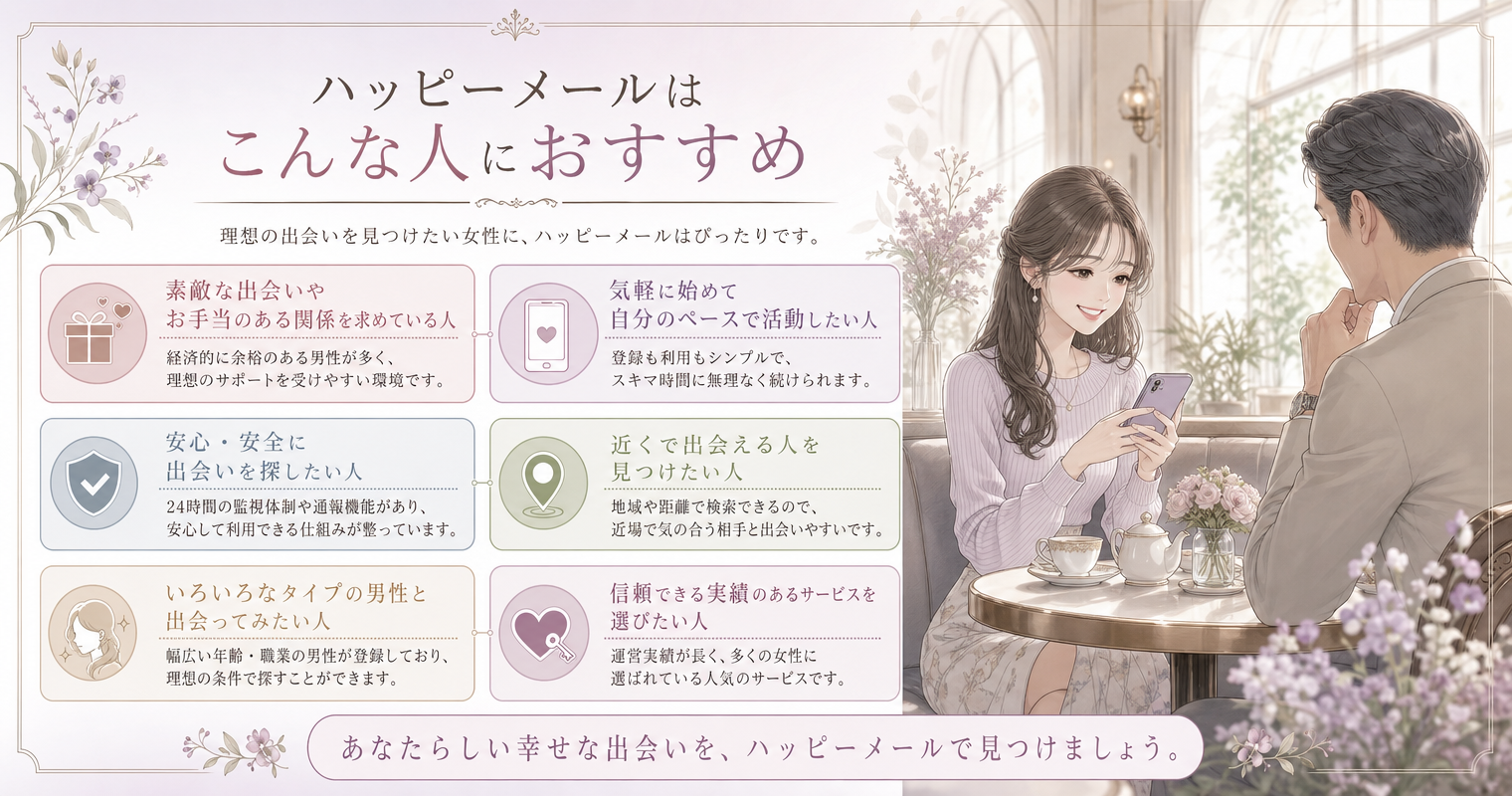 ハッピーメールはこんな人におすすめ