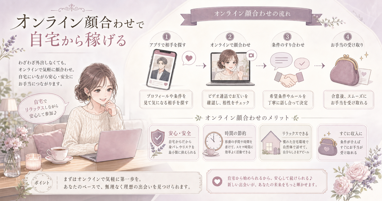 オンライン顔合わせで自宅から稼げる